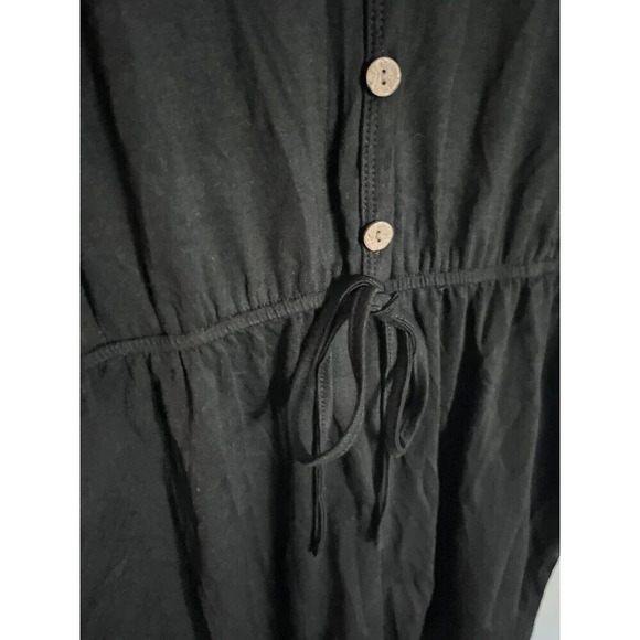 Women’s Romper Black Large Soft Stretch Casual Comfort Pocket Rayon Blend - Picture 4 of 6